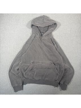 Y2K Dark grey stone washed blank hoodie